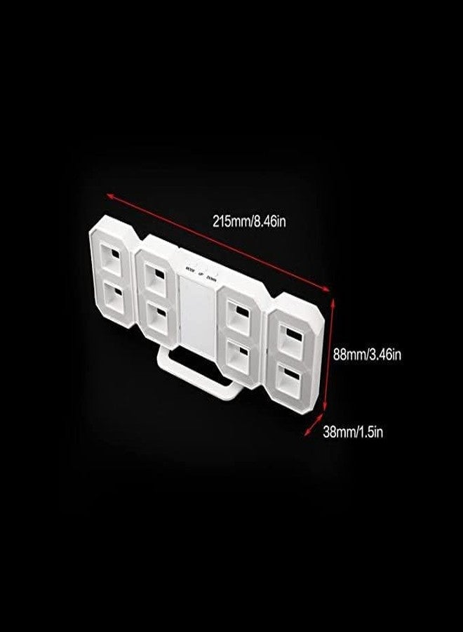 Dangfly Acrylic Digital LED Display Number Clock Table Wall Clock White (Works On Electricity) White - Image 4
